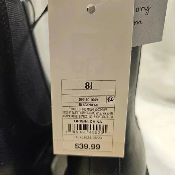 A New Day All Black Slip on leather Mid rise boots - Picture 8 of 9